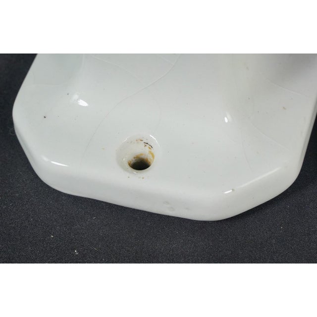 Pair of European White Ceramic Bathroom Towel Bar Brackets For Sale - Image 6 of 7
