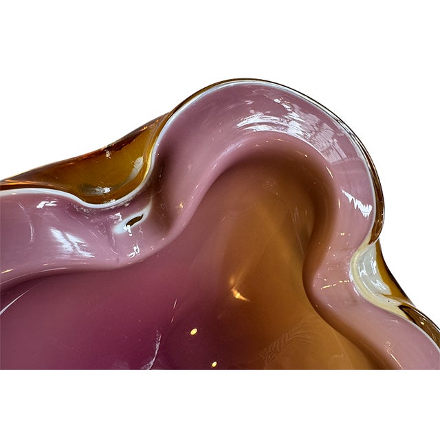 Alfredo Barbini Mid-Century Murano Cased Art Glass Biomorphic "Geode" Bowl/Ashtray For Sale - Image 9 of 14