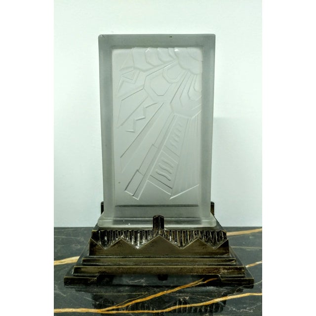 Art Deco French Art Deco Table Lamp by Sabino For Sale - Image 3 of 6