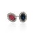 Ruby and Blue Sapphire Toi Et Moi Ring 18k White Gold Size 7 For Sale - Image 4 of 8
