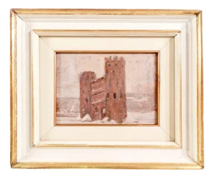 A. Rolla, Palatine Gates, Turin, Oil Painting, Framed
