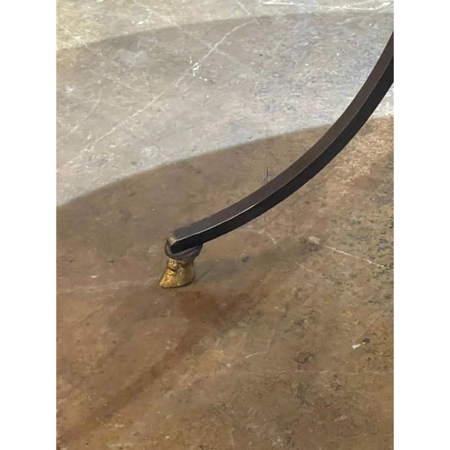 Metal Italian Pietra Dura Inlaid Marble Center Table For Sale - Image 7 of 9