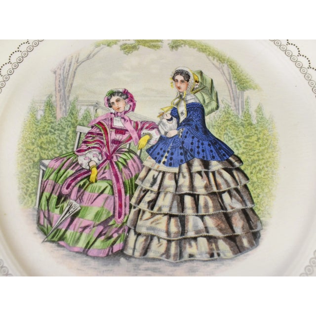 Mid 20th Century Victorian Hand Hammered Wrought Farberware Brooklyn Ny With Inserted China Plate Platter Tray For Sale - Image 5 of 11