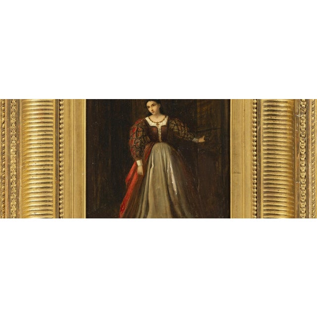 Wood English School Artist, Female Figure, 18th Century, Oil Painting on Wood For Sale - Image 7 of 8