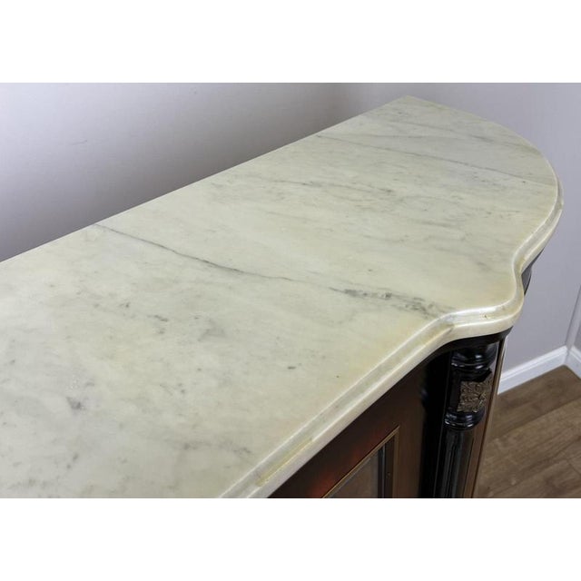 Vintage French Empire Style Display Cabinet with Marble Top For Sale - Image 17 of 18