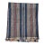 4 Ply Thai Silk Fabric in Steel Gray With Plum, Amethyst and Navy Blue Stripe, 2.67 Yards For Sale