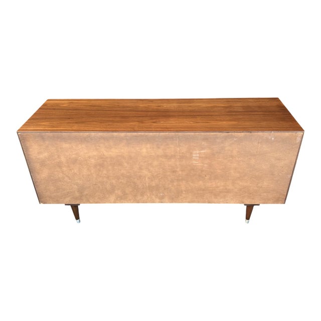1960s Mid-Century Modern 9-Drawer Walnut Dresser With Chrome Pulls For Sale - Image 15 of 15