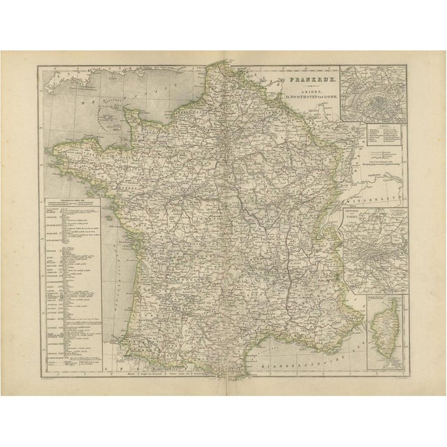 Map of France with Corsica and Paris, 1876 For Sale - Image 12 of 12
