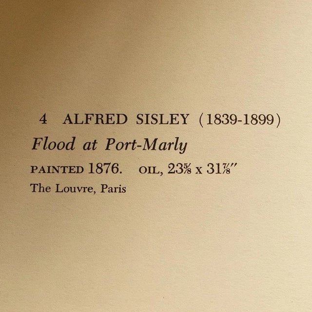 1955 After Alfred Sisley "Flood at Port-Marly" Vintage Impressionist Full Color Print For Sale - Image 4 of 8