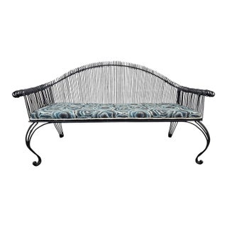 French Country Wrought Iron Garden Bench For Sale