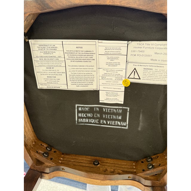 Hooker Furniture Leesburg Oval Dark Wood Dining Table & 8 Leesburg Mahogany Wood Brown Italian Leather Dining Chairs - Set of 9 For Sale - Image 12 of 13