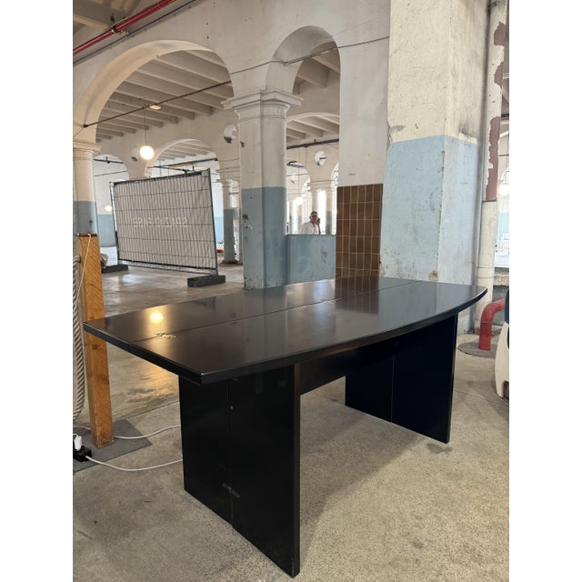 Italian Console Table in Black Wood, 1980s For Sale - Image 4 of 6