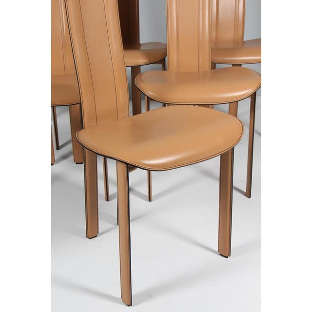 2000 - 2009 Alice Dining Chairs in Tan Leather attributed to Giorgio Cattelan, Italy, 2000s, Set of 6 For Sale - Image 5 of 9