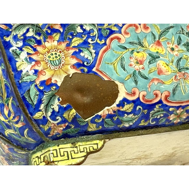 18th Century Chinese Canton Enamel Jardiniere Bonsai Container With Exquisite Decorations For Sale - Image 17 of 18