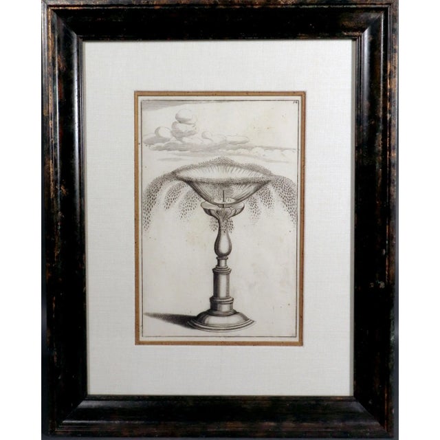 French Country Set of Six Framed Böckler Baroque Fountain Engravings, 1664 For Sale - Image 3 of 12