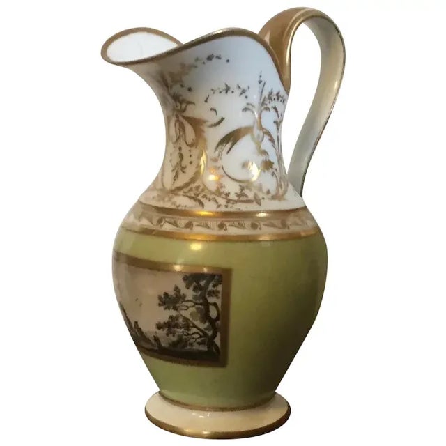 Antique 19th Century Old Porcelain Cream Hand Painted Pitcher For Sale - Image 13 of 13