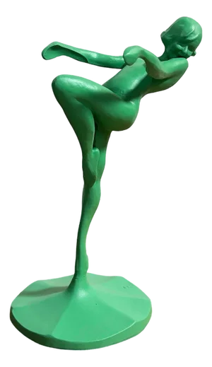 1922 Model T-301 Nude Art Deco Dancing Nymph Green Ashtray Stand by Frankart