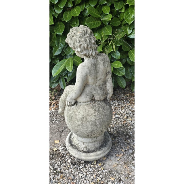 Nude Stone Seated Cherub, 1910s For Sale - Image 6 of 7