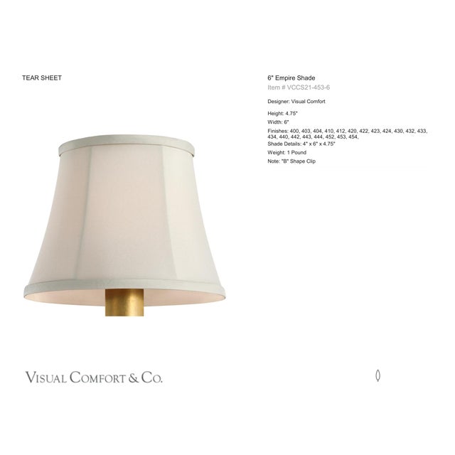 Visual Comfort Signature 6" Champagne Silk Bell Empire Shade Designer: Visual Comfort Signature Height: 4.75" Base: Shade...