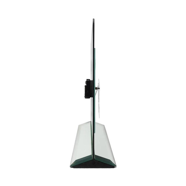 1980s Smoked Glass and Mirror Clock For Sale - Image 4 of 7