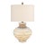 Late 20th Century Sculptural Shell Urn Table Lamp With Ivory Linen Drum Shade For Sale