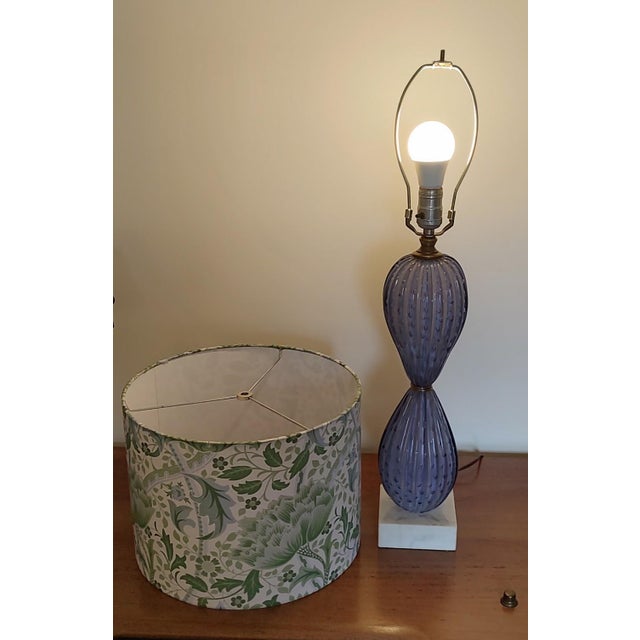Murano Glass Bubble Lamp With William Morris Shade For Sale In Baltimore - Image 6 of 9