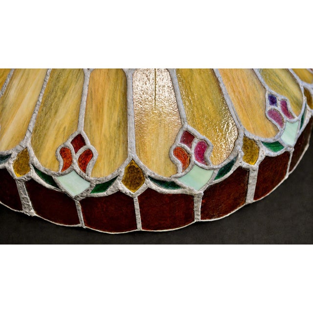 Antique Tiffany Style Light Lamp Shade For Sale - Image 10 of 18