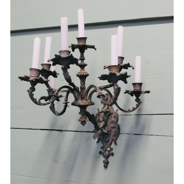 Gothic Bronze Wall Sconce For Sale - Image 3 of 8
