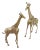 Pair of Tall Vintage Brass Giraffe Figurine Sculptures Overt 2 Feet For Sale
