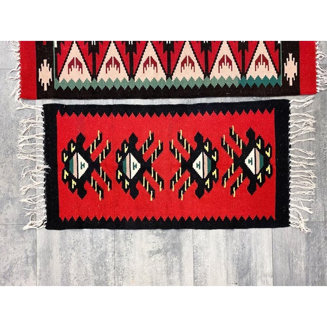 1960's Danish Wool Handloomed Small Wall Tapestries- Set of Five For Sale - Image 4 of 5