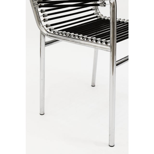Metal Pair of Rene Herbst Highback Sandow Cord Chairs For Sale - Image 7 of 10