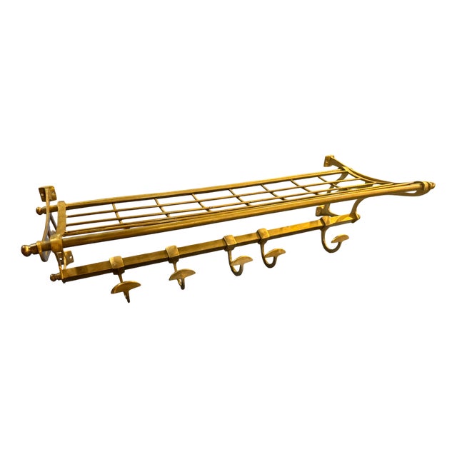 Brass Train Shelf, 1940s For Sale