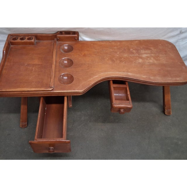Old Hickory Furniture Company Rare Old Hickory Furniture Co. Mid-Century Children’s Art Desk — Stamped Martinsville, Indiana For Sale - Image 4 of 6