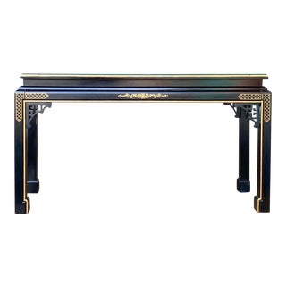 Hollywood Regency Chinoiserie Fretwork Console Table