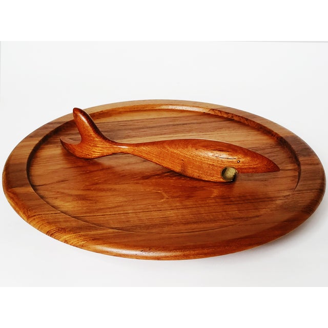 Brown Danish Teak Rotating Serving Platter from Digsmed, 1960s For Sale - Image 8 of 10