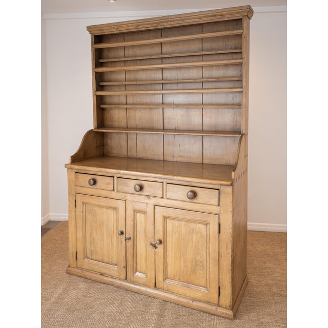 Antique English Pine Kitchen Dresser With Plate Rack - Circa 1860 For Sale - Image 4 of 16