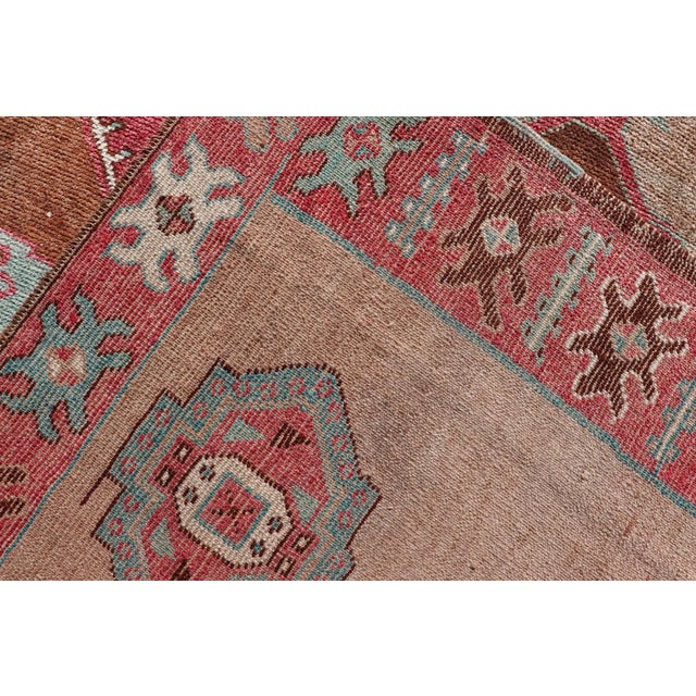 Large Vintage Turkish Oushak Rug With Warm Red, Taupe, and Soft Aqua Accents 7'9 X 15'5 For Sale - Image 16 of 16