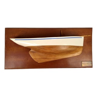 Vintage Handcrafted Half-Model Côtre De Carantec Boat by Daniel Guyomarch, 1990s For Sale