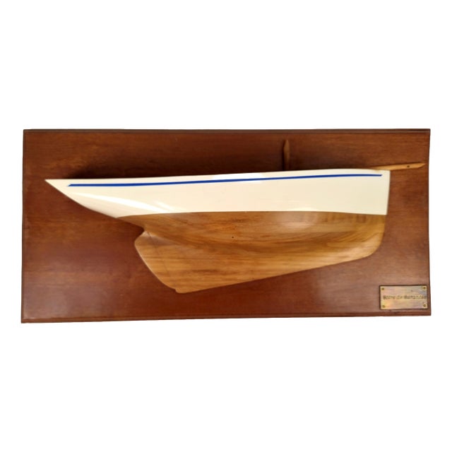 Vintage Handcrafted Half-Model Côtre De Carantec Boat by Daniel Guyomarch, 1990s For Sale