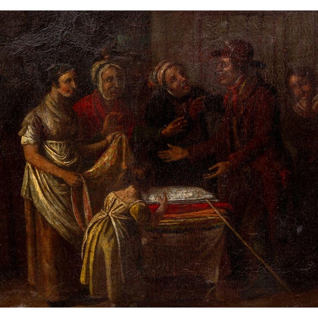 Modern Ferdinand Fagerlin Attr. Interior Scene Oil, 19 C. For Sale - Image 3 of 5