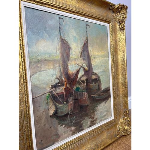 Coastal Boats, Oil, Framed For Sale - Image 9 of 17