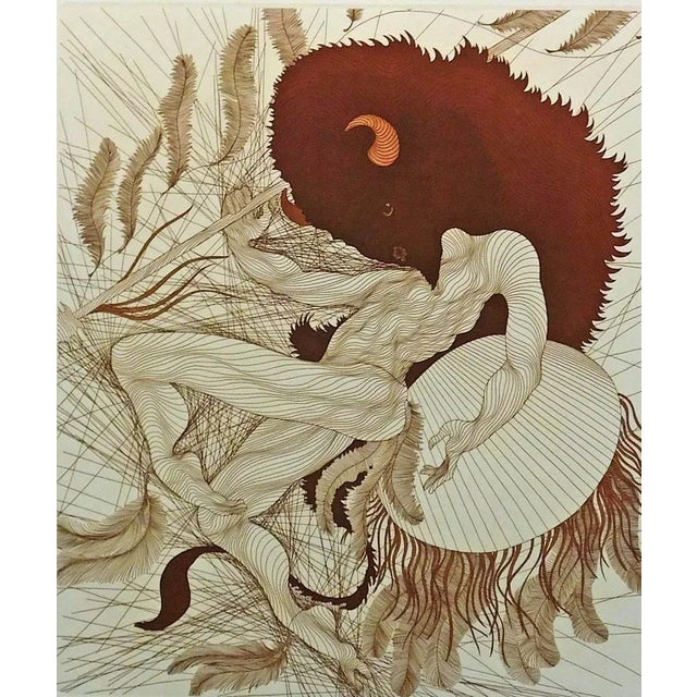 "Danse Du Bison" by Guillaume Azoulay Original Limited Edition Etching on Paper Hand signed & titled & numbered by the...