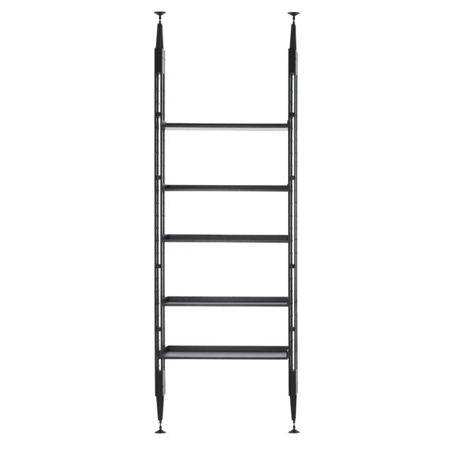 Modular Bookcase in Black Stain Wood by Franco Albini for Cassina For Sale