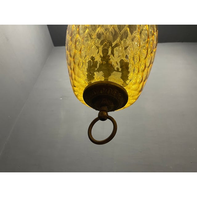 Vintage Amber Glass Pendant Light, 1960s For Sale - Image 6 of 12