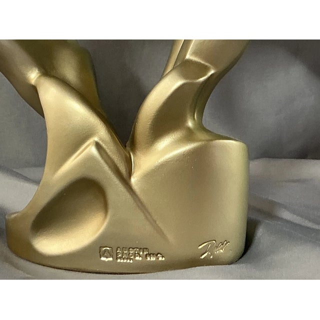 Austin Enterprises Vintage MCM Austin Productions Soulmates Golden Sculpture Figurine For Sale - Image 4 of 7