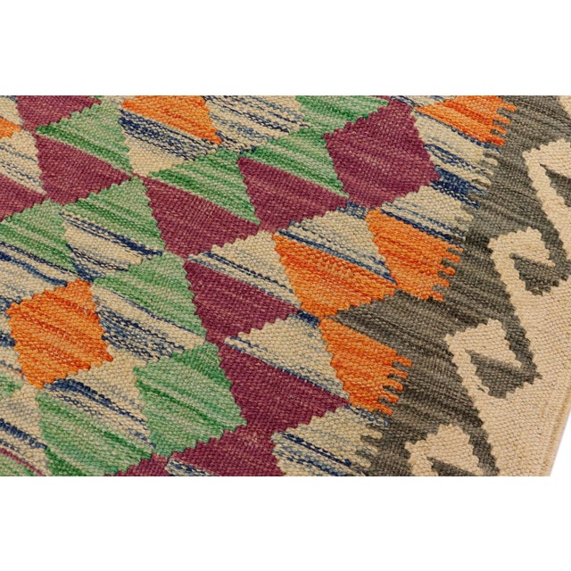 1990s Southwestern Turkish Kilim Gray Beige Hand-Woven Wool Rug For Sale - Image 5 of 9