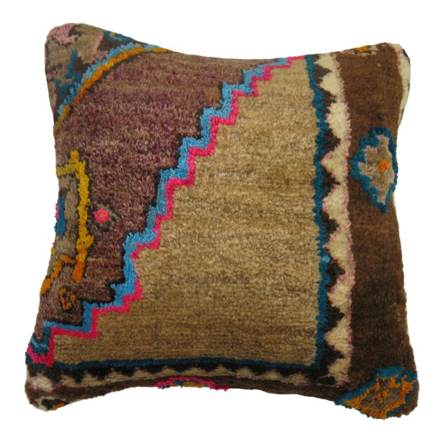 Boutique Vintage Turkish Rug Pillow For Sale
