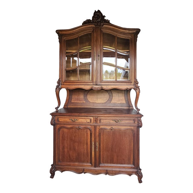 Antique French Cabinet, Rococo Style, Buffet Deux Corps, For Sale