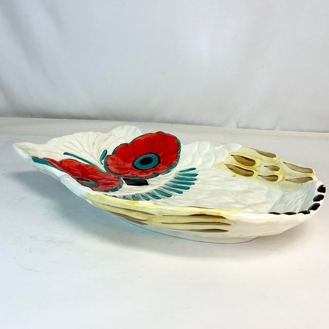 Ceramic 1970s Vintage Americana Ceramic Folk Art Owl Platter-Bowl, Halloween For Sale - Image 7 of 9