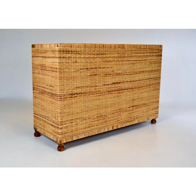 1970's Vintage Coastal Woven Rattan Campaign Chest of Drawers For Sale - Image 9 of 14